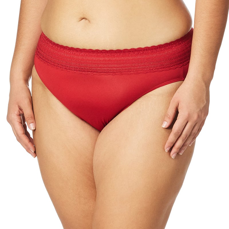 Warner's womens No Pinching No Problems With Lace Hicut Underwear, Classic Red, Medium US - Image 1